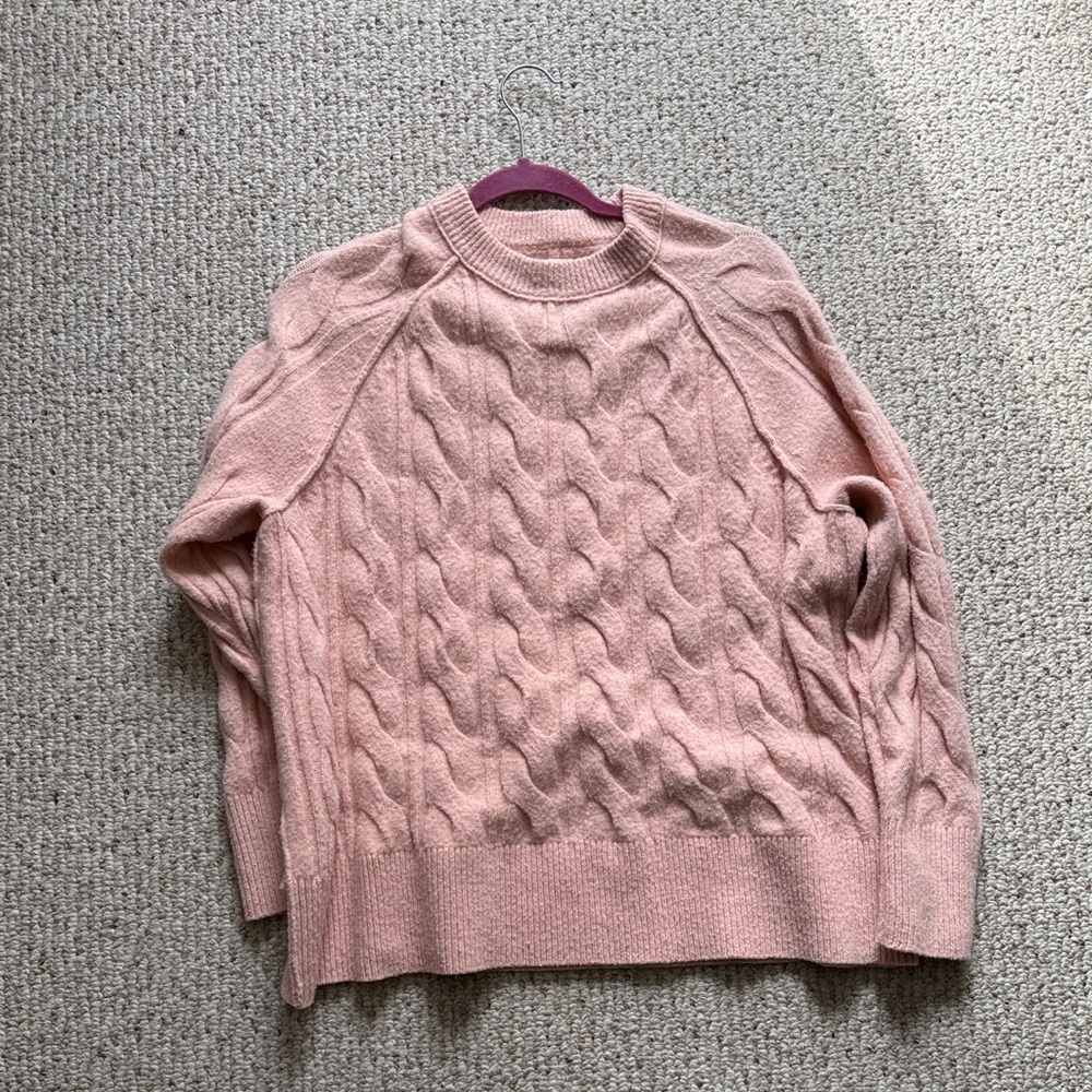 Aerie Cable Knit Sweater - Soft Pink